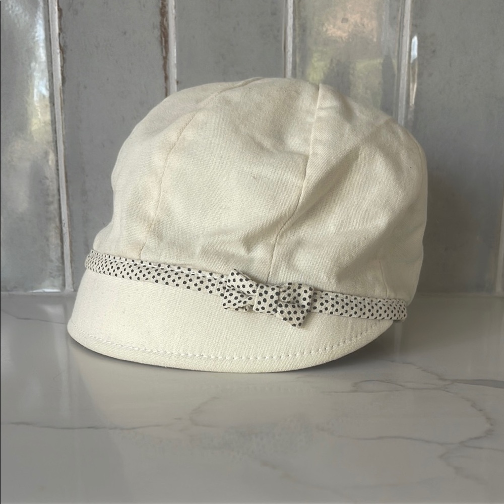 Goorin Cream cloche with Polka Dot Bow